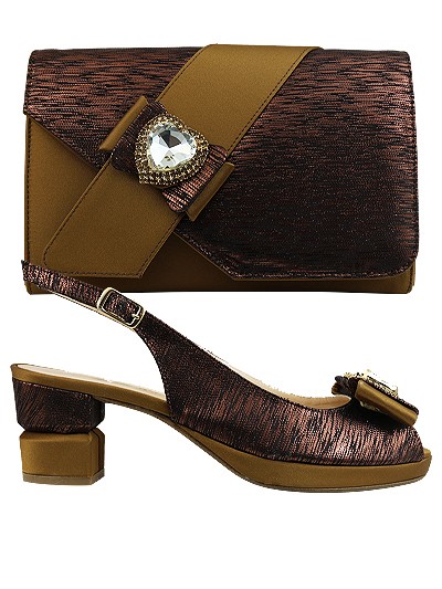 EDS1548 - Leather Brown Enzo di Roma Shoe & Bag