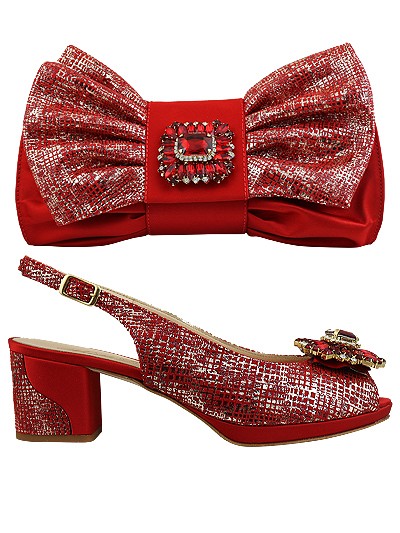 MTB265  - Red Leather Marta Fabi Shoes & Bag