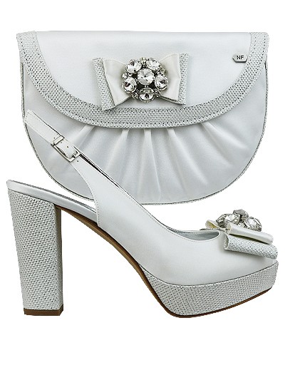 NFI428 - Silver Leather Nadia Ferri Shoes & Bag
