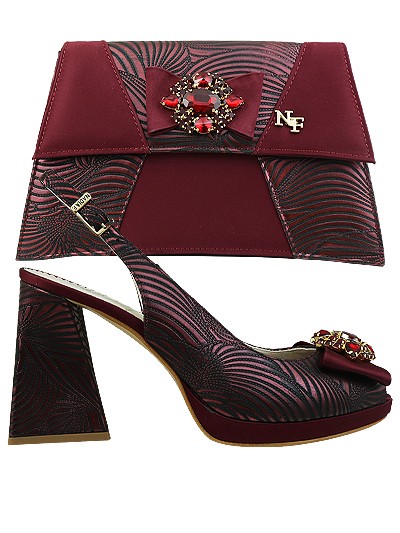 NFI434 - Burgundy Leather Nadia Ferri Shoes & Bag