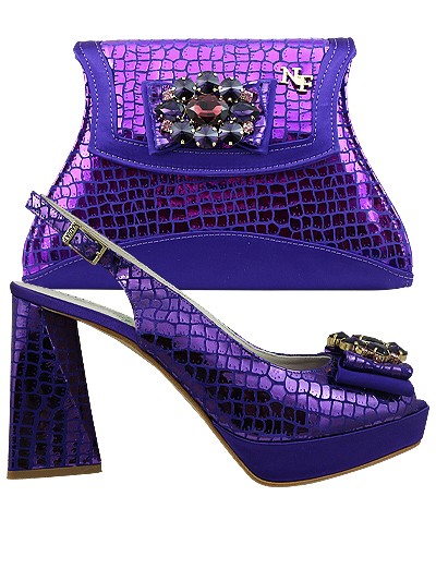 NFI436 - Purple Leather Nadia Ferri Shoes & Bag