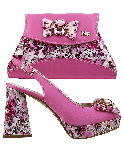 NFI437 - Baby Pink Leather Nadia Ferri Shoes & Bag