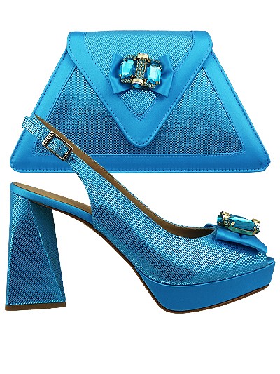 NFI444 - Turquoise  Leather Nadia Ferri Shoes & Bag