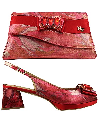 NFI457 - Red Leather  Nadia Ferri Shoes & Bag