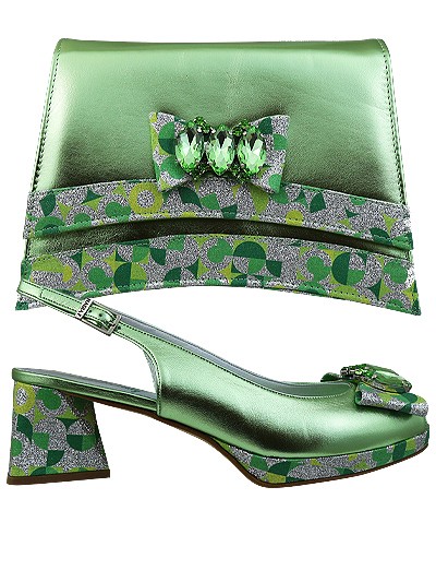 NFI462 - Lime Leather Nadia Ferri Shoes & Bag