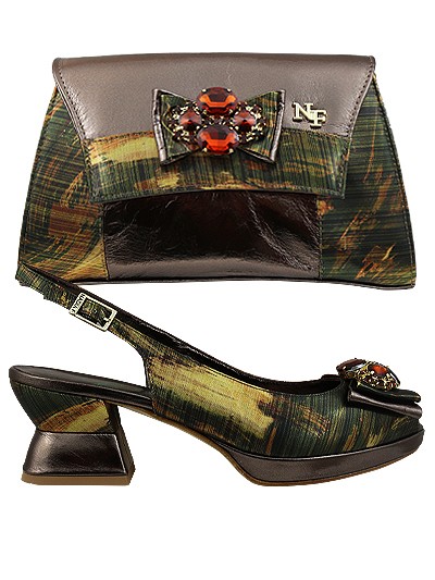 NFI467 - Bronze Leather Nadia Ferri Shoes & Bag