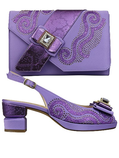 EDS1571 - Leather Lilac Enzo di Roma Shoe & Bag