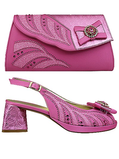 EDS1574 - Leather Baby Pink Enzo di Roma Shoe & Bag