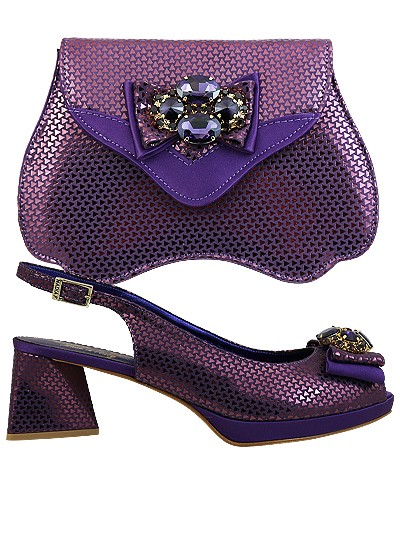 NFI481 -Purple Leather  Nadia Ferri Shoes & Bag