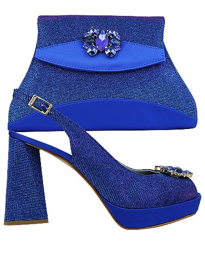 NFI489 - Royal Blue Leather Nadia Ferri Shoes & Bag