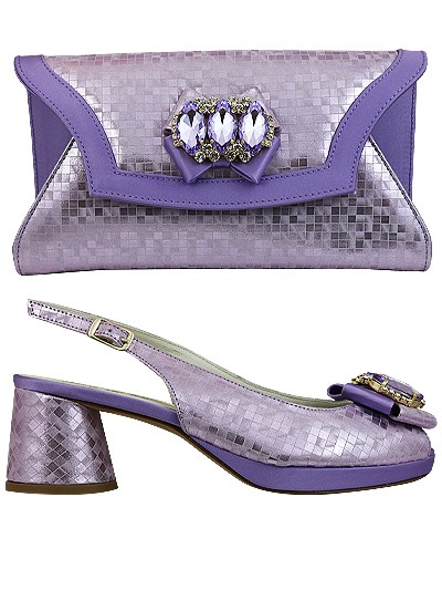 EDS1619 - Lilac  Leather Enzo di Roma Shoe & Bag