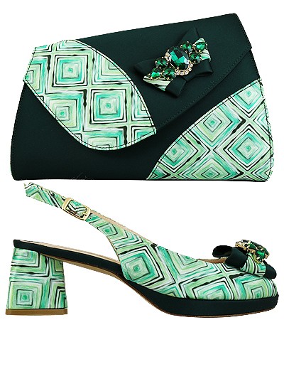 EDS1622 -Forest Green Enzo di Roma Shoe & Bag