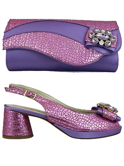 EDS1632 - Lilac Leather Enzo di Roma Shoe  & Bag