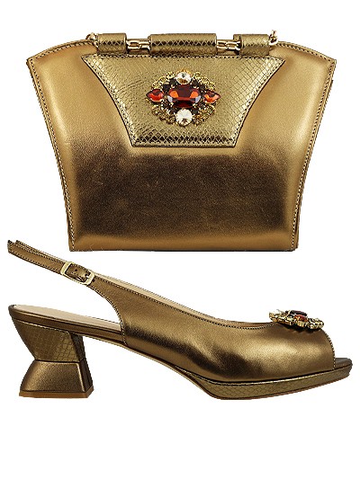 MTB266  - Bronze Leather Marta Fabi Shoes & Bag