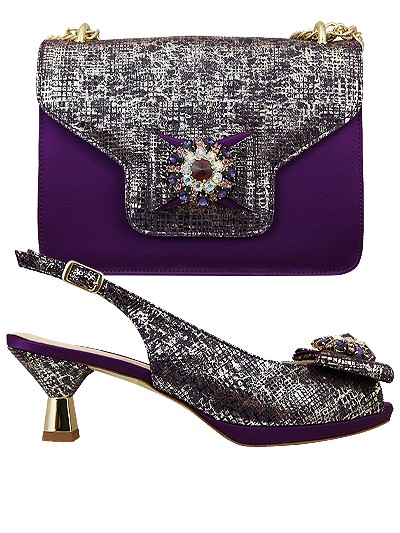 MTB270  - Violet Leather Marta Fabi Shoes & Bag