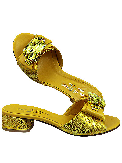 EDS1650 - Yellow Enzo di Roma Leather Sandal - No Bag