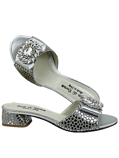 EDS1661 - Silver Enzo di Roma Leather Sandal - No Bag