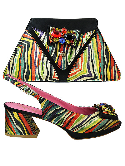 NFI507 - Black Multicoloured Nadia Ferri Shoes & Bag