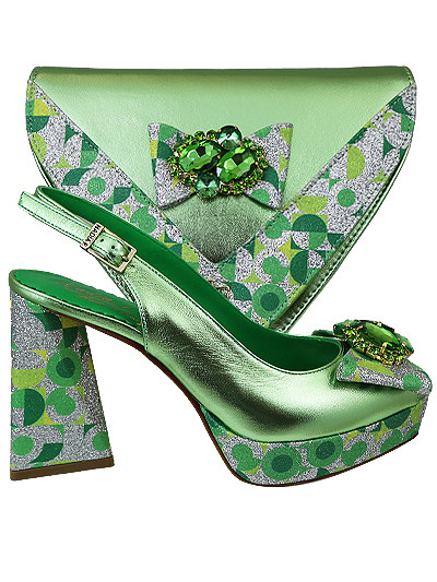 NFI518 - Lime Nadia Ferri Shoes & Bag