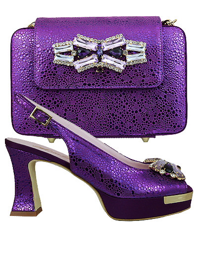 MTB320  - Purple Leather Marta Fabi Shoes & Bag