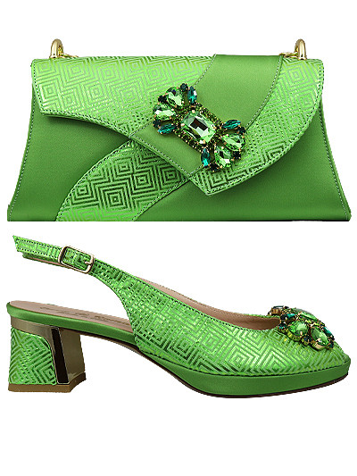 EDS1689 - Lemon Enzo di Roma Leather Shoe & Bag