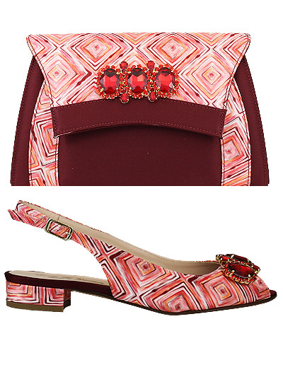 EDS1718 - Wine Enzo di Roma Shoe & Bag