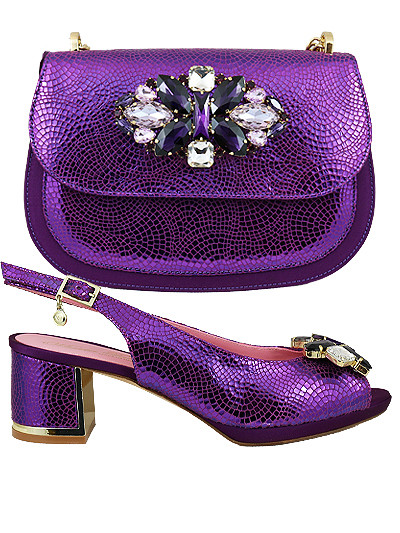 MTB369 - Purple Leather Marta Fabi Shoes & Bag