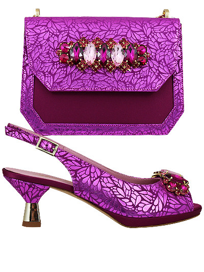 MTB388 - Fuchsia Leather Marta Fabi Shoes & Bag