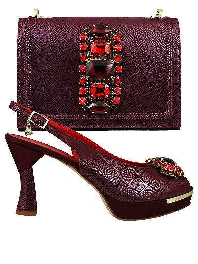 MTB393 - Wine Leather Marta Fabi Shoes & Bag