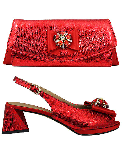 STP104 - Red Salvatore Pepe Shoes & Bag Set