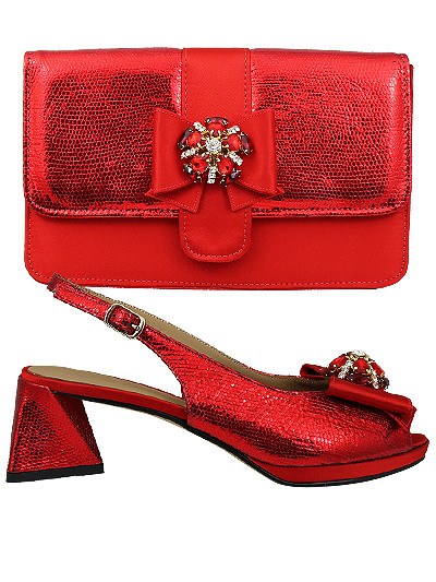 STP104 - Red Salvatore Pepe Shoes & Bag Set
