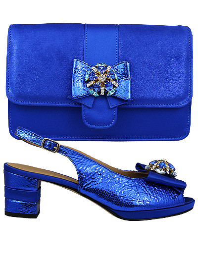 STP106 - Royal Blue Salvatore Pepe Shoes & Bag
