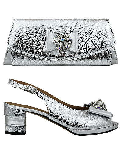 STP107 - Silver Salvatore Pepe Shoes & Bag