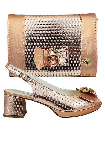 NFI568 - Peach Nadia Ferri Shoes & Bag