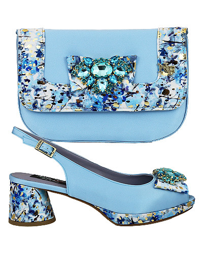 NFI573 - Sky Blue Nadia Ferri Shoes & Bag