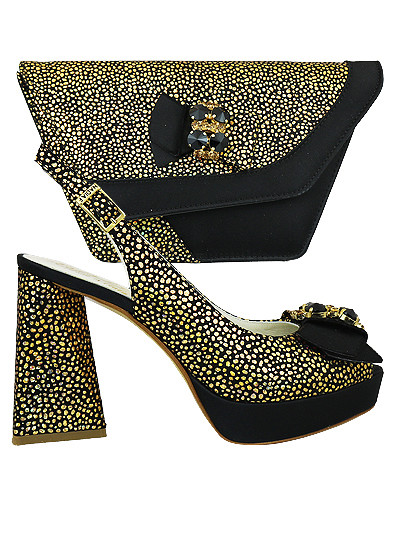 NFI591 - Black & Gold Nadia Ferri Shoes & Bag