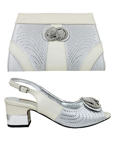 BLS801 - Silver Bellissimo Shoes & Bag