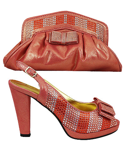 BLS803 - Peach Bellissimo Shoes & Bag