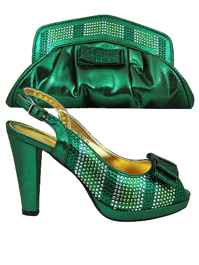 BLS803 - Army Green Bellissimo Shoes & Bag