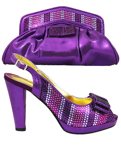 BLS803 - Purple Bellissimo Shoes & Bag