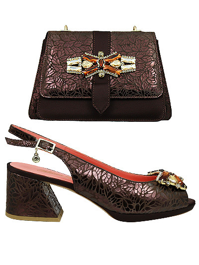 MTB428 - Chocolate Leather Marta Fabi Shoes & Bag