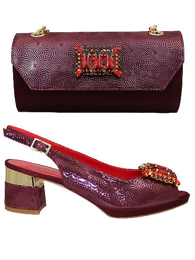 MTB435 - Wine Leather Marta Fabi Shoes & Bag