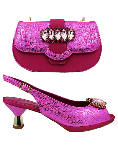 MTB436 - Fuchsia Leather Marta Fabi Shoes & Bag