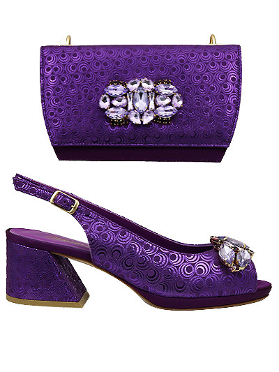 MTB439 - Violet Leather Marta Fabi Shoes & Bag