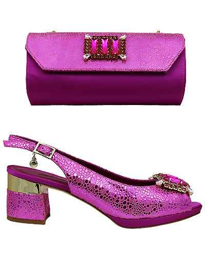 MTB442 - Fuchsia Leather Marta Fabi Shoes & Bag