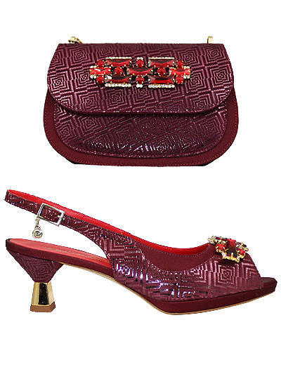 MTB444 - Wine Leather Marta Fabi Shoes & Bag