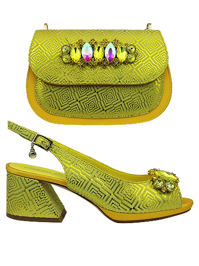 MTB449 - Yellow Leather Marta Fabi Shoes & Bag