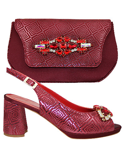 MTB457 - Wine Leather Marta Fabi Shoes & Bag