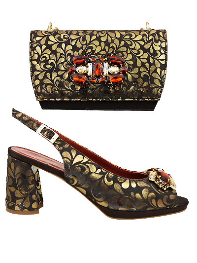 MTB459 - Chocolate Leather Marta Fabi Shoes & Bag