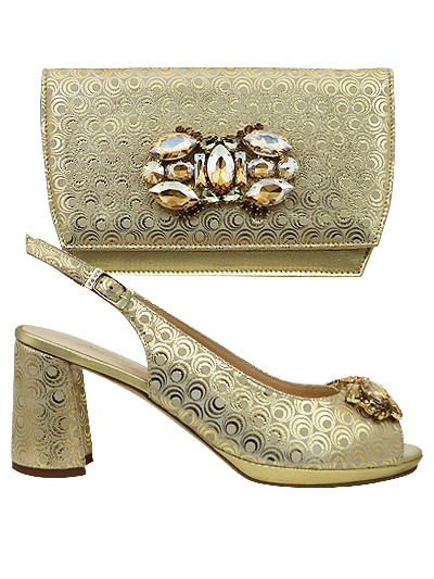 MTB463 - Gold Leather Marta Fabi Shoes & Bag